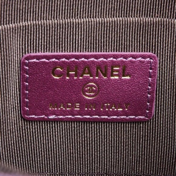 Chanel Iridescent Purple Quilted Lambskin Leather Mini WOC Clutch Bag - Picture 7 of 12